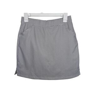 Peter Millar Golf Alice Petal Hem Skort Gray White XS 18” UPF 50+ Pockets